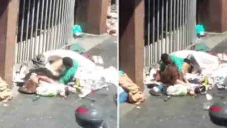 Çöp yığını içinde alakaya giren çift büyük öfkeye sebep oldu