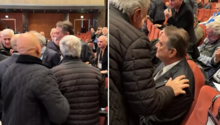 Hasan Arat ile Beşiktaş Divan Kurulu Lideri Tevfik Yamantürk ortasında arbede çıktı