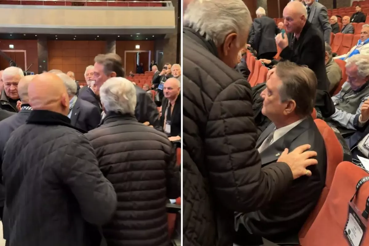 Hasan Arat ile Beşiktaş Divan Kurulu Lideri Tevfik Yamantürk ortasında arbede çıktı