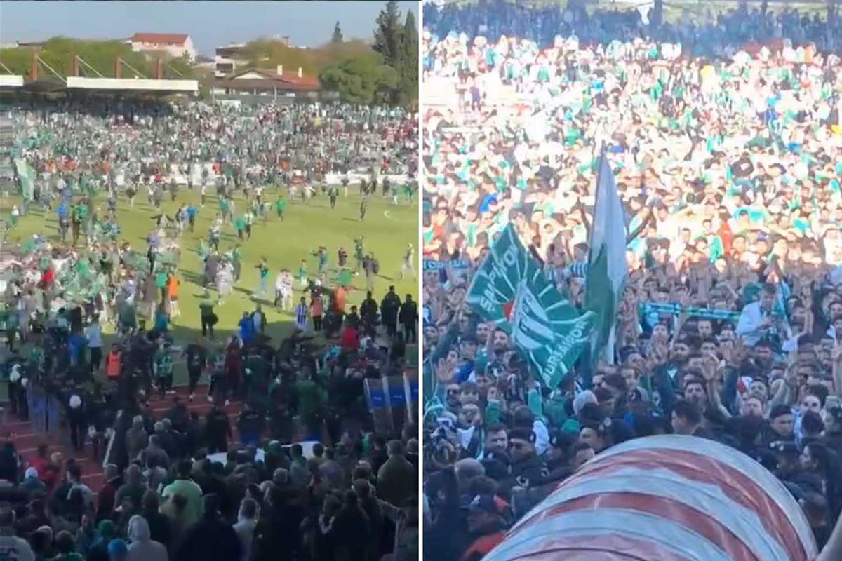 Son düdükten sonra olanlar oldu! Şampiyon Bursaspor’un taraftarları alana daldı