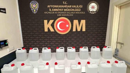 Afyonkarahisar’da Düzmece İçecek Operasyonu: 80 Litre Etil Alkol Ele Geçirildi