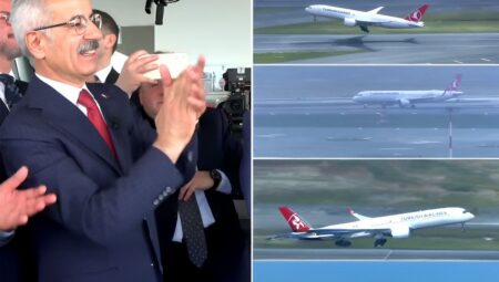 İstanbul Havalimanı’na tıpkı anda üç uçak iniş ve kalkış yaptı