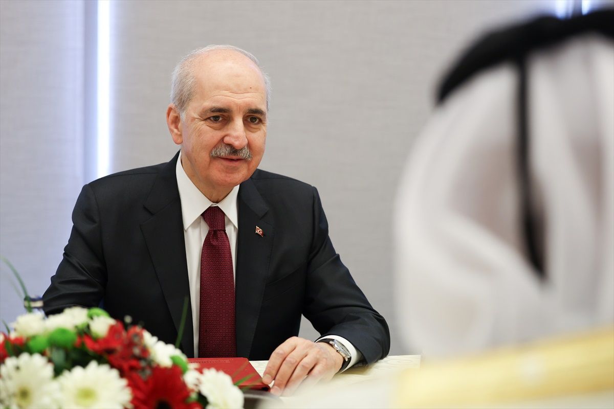TBMM Başkanı Kurtulmuş, Filistin’i Destekleyen Parlamentolar Kümesi Toplantısı’nda Katar ile Görüştü