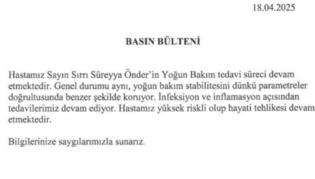 TBMM Başkanvekili Sırrı Süreyya Öncü’nün Sıhhat Durumu Önemli