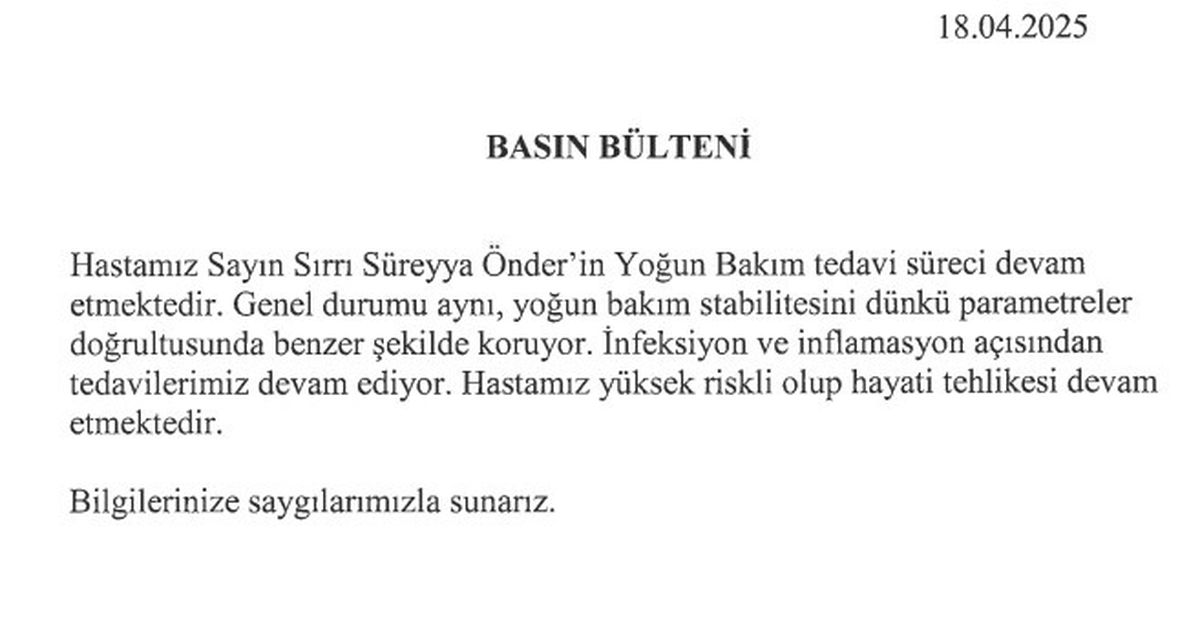 TBMM Başkanvekili Sırrı Süreyya Öncü’nün Sıhhat Durumu Önemli